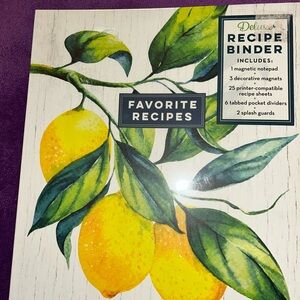 Recipe Binder - Favorite Recipes (Yellow Lemon Design)
